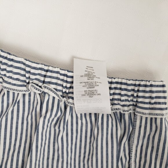 Capris Quacker Factory Lightweight Blue White Stripe Women Cotton Blend - Picture 5 of 15